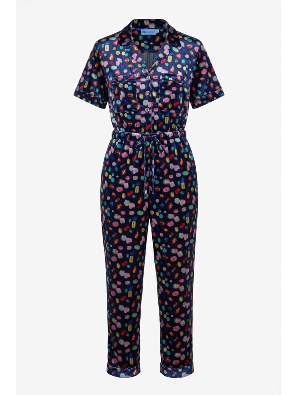 Nuuly x Rachel Antonoff Jewel Print Navy Jumpsuit 1X